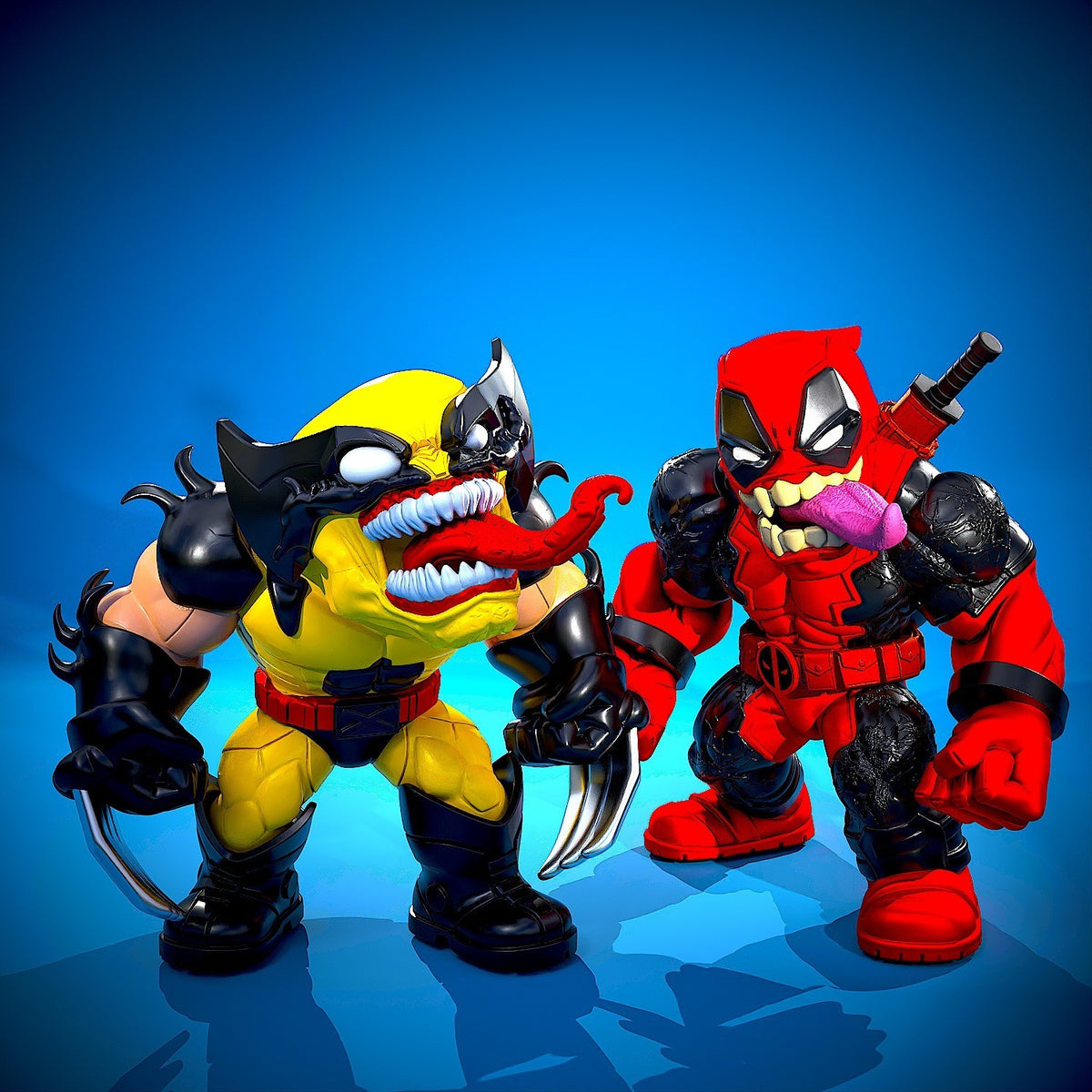 Venom x Wolverine Marvel Fan Art Figure Full Colour 3D Printed Statue