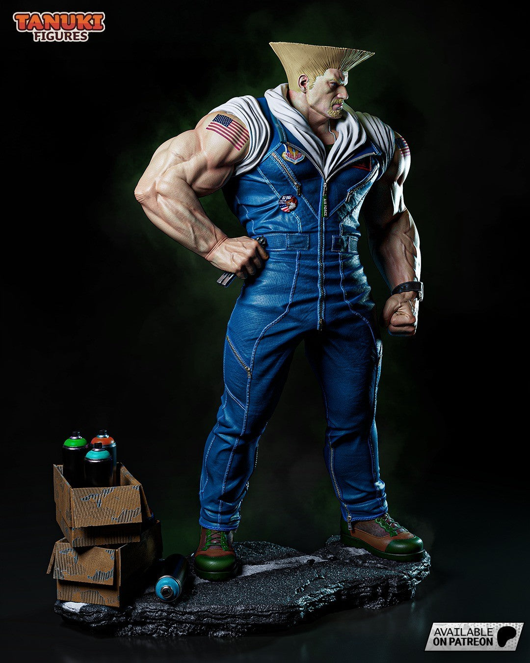 Guile (Street Fighter) 3D Printed Garage Kit Figure