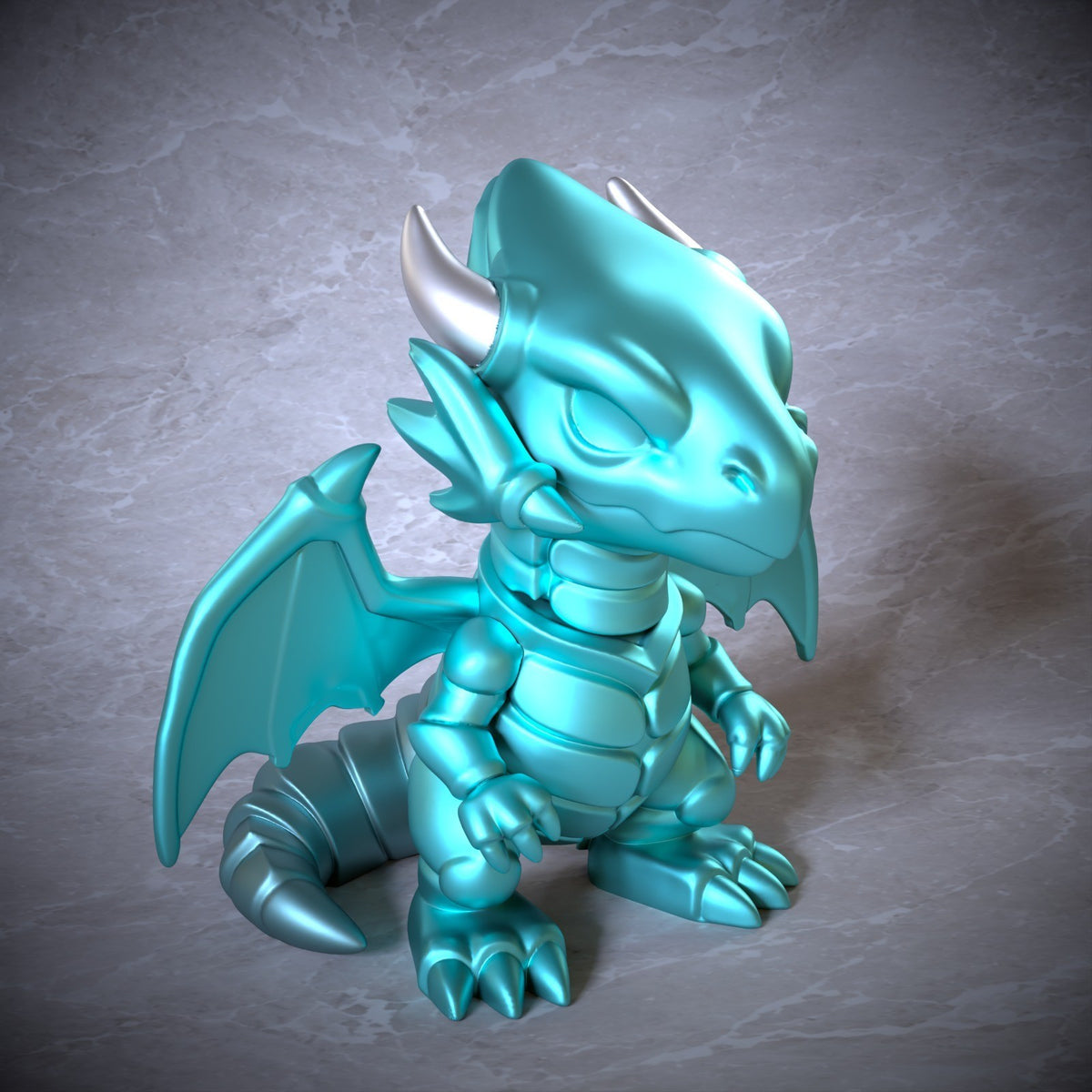 Blue-Eyes White Dragon Yu-Gi-Oh Fan Art Figure Full Colour 3D Printed Statue