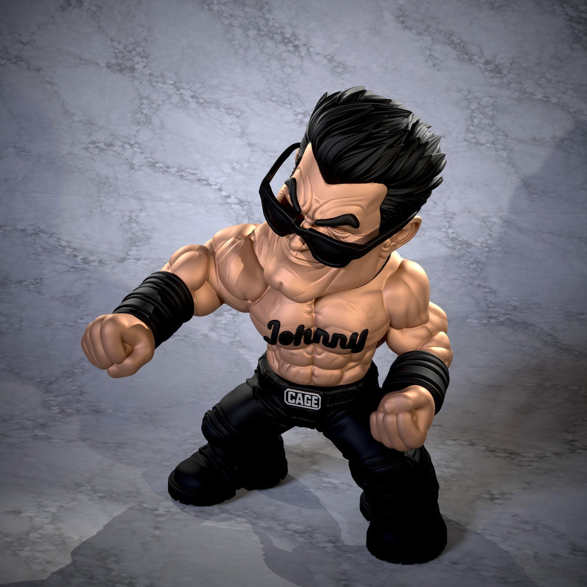 Johnny Cage Mortal Kombat Fan Art Figure Full Colour 3D Printed Statue