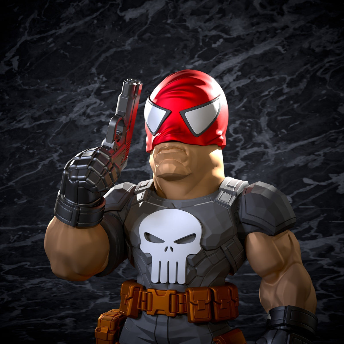 Punisher Marvel Fan Art Figure Full Colour 3D Printed Statue