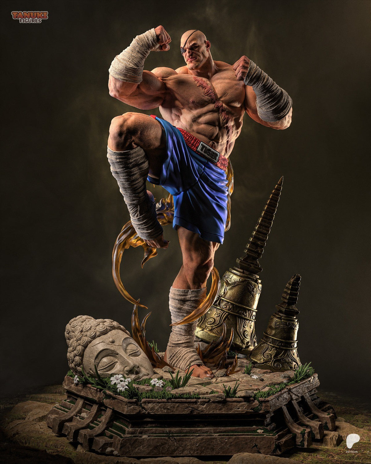 Sagat (Street Fighter) 3D Printed Garage Kit Figure
