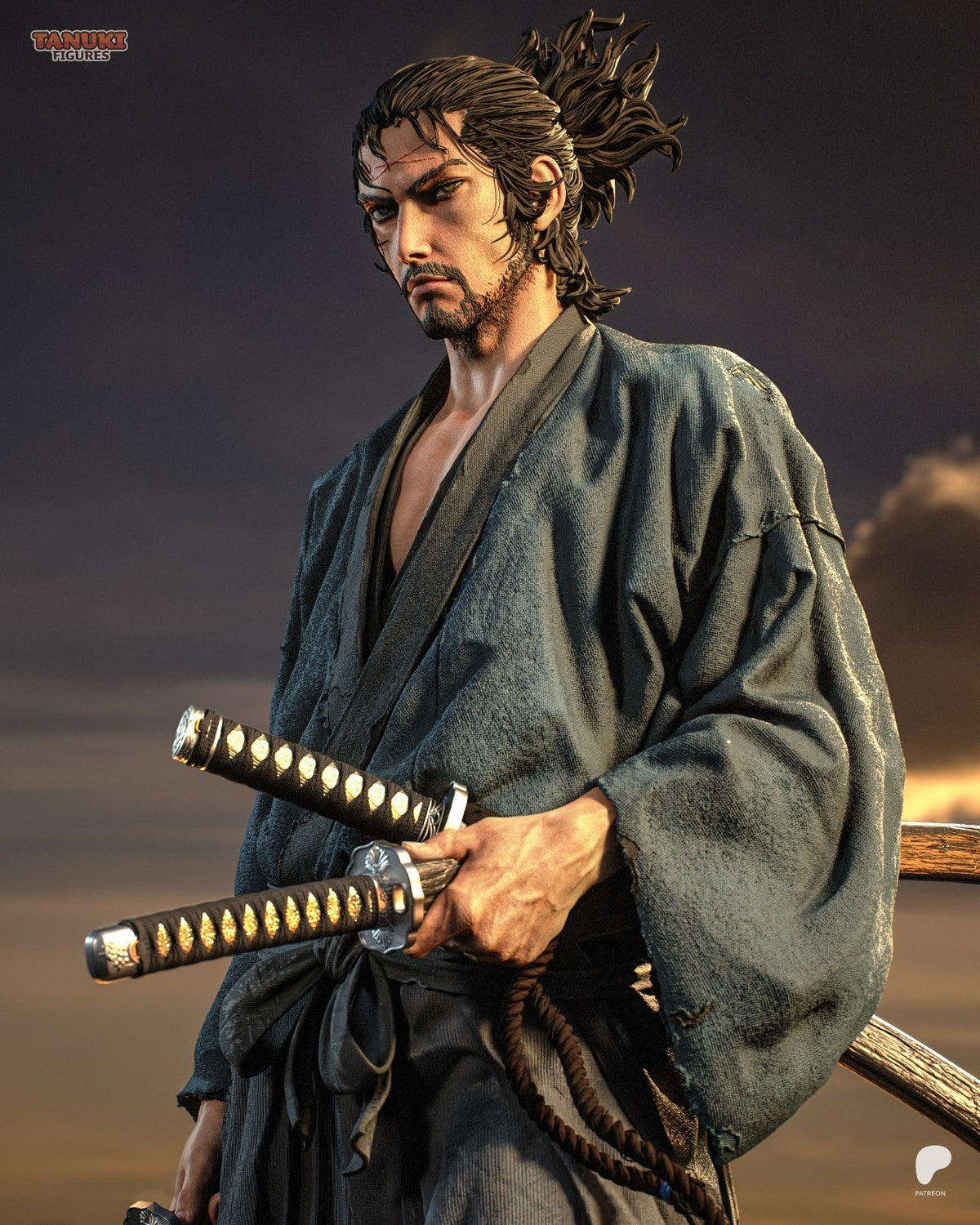 Musashi (Vagabond) 3D Printed Garage Kit Figure