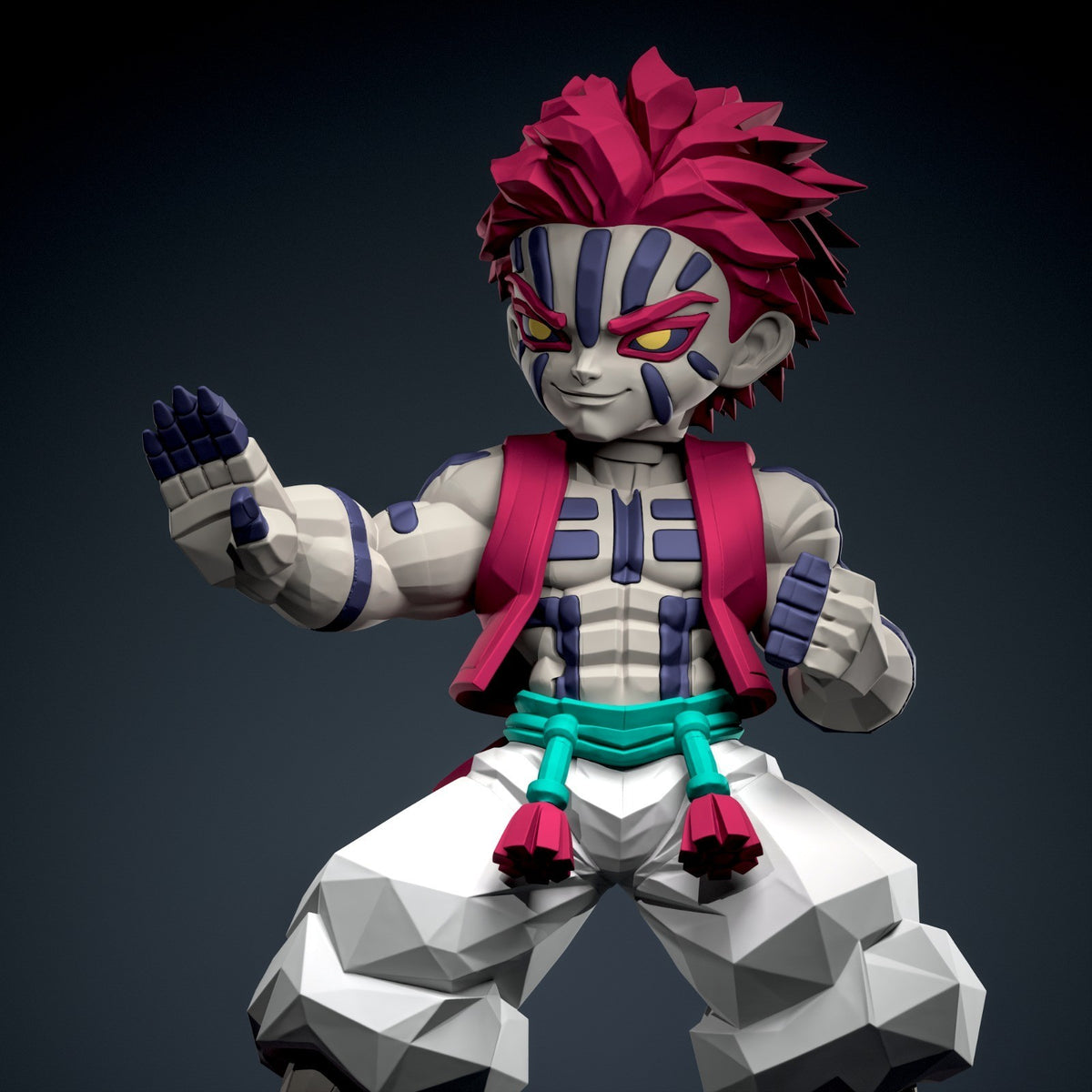 Akaza Demon Slayer Fan Art Figure Full Colour 3D Printed Statue