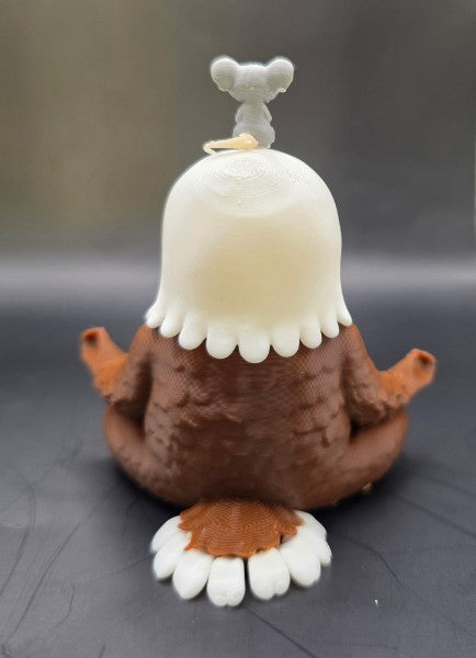 Zen Meditating Eagle Figure