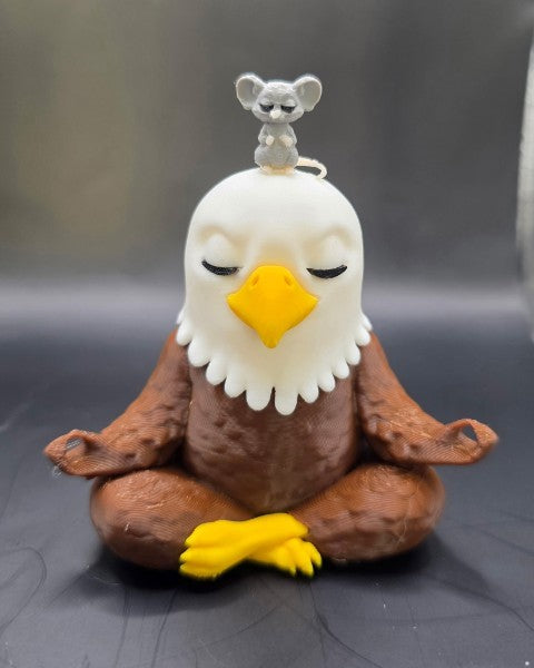 Zen Meditating Eagle Figure