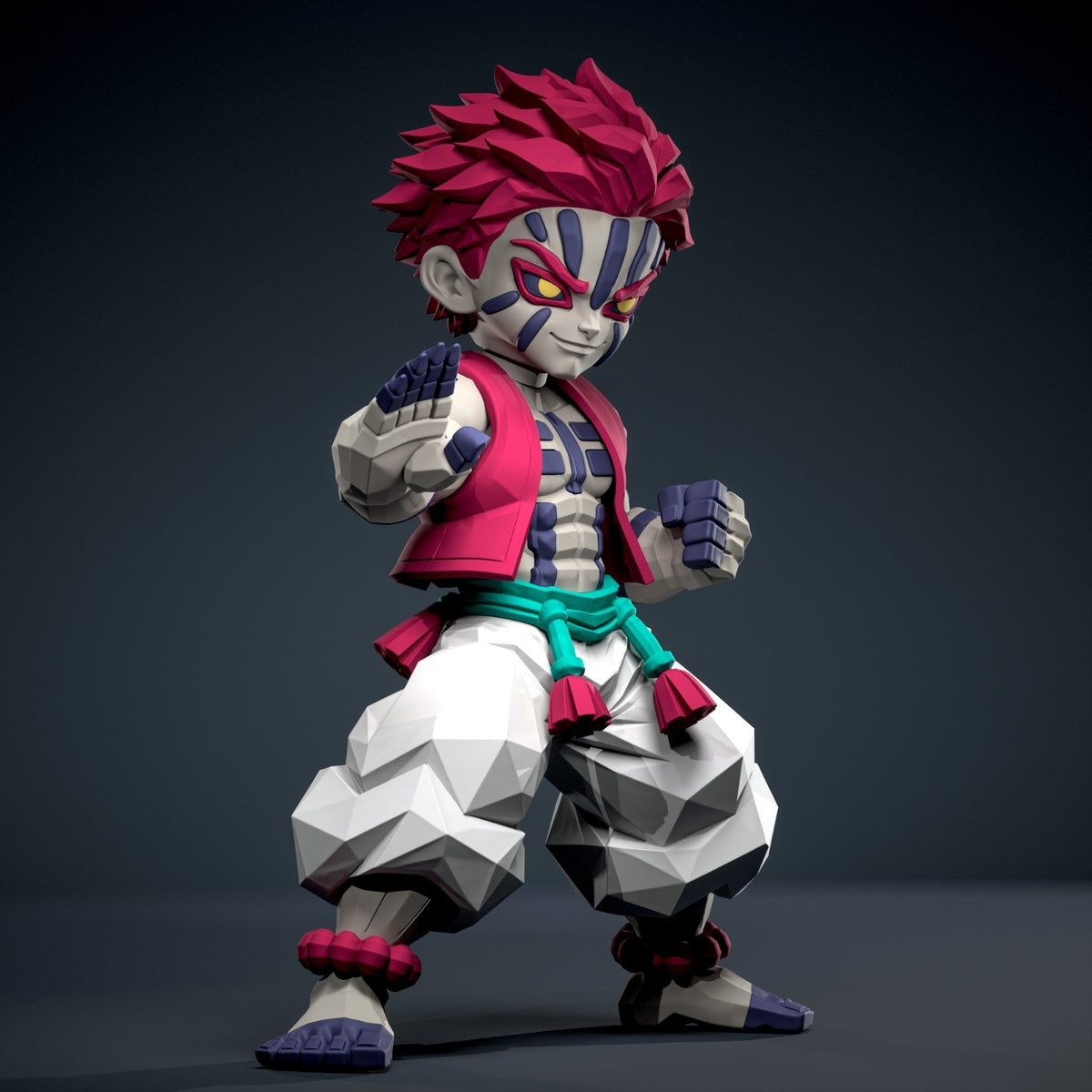 Akaza Demon Slayer Fan Art Figure Full Colour 3D Printed Statue