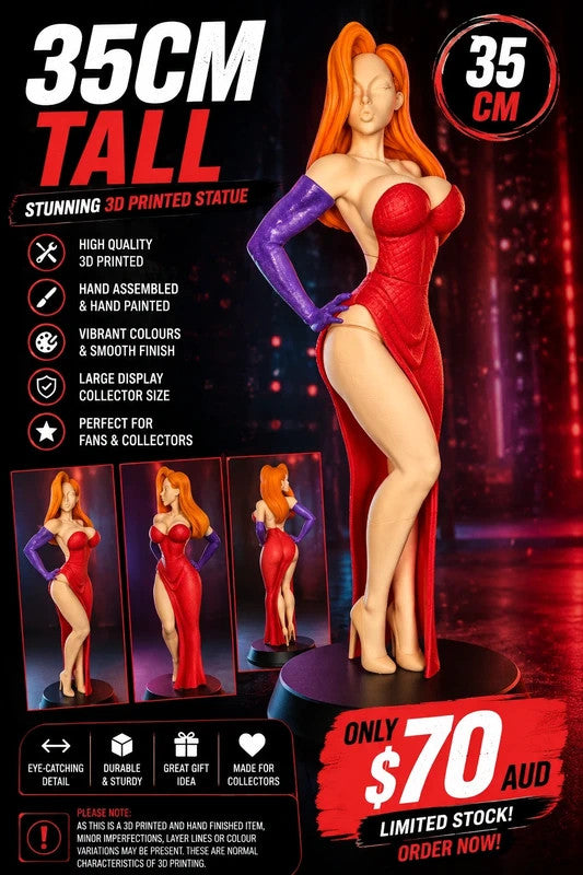 Glamour Red Dress Display Statue