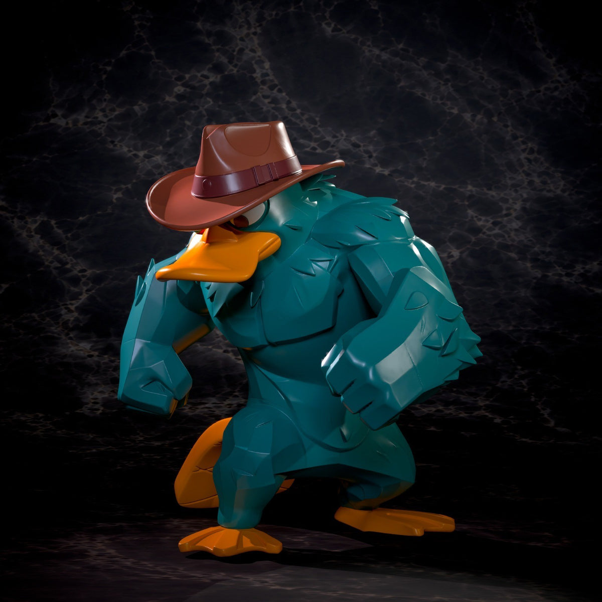 Perry the Platypus Phineas and Ferb Fan Art Figure Full Colour 3D Printed Statue