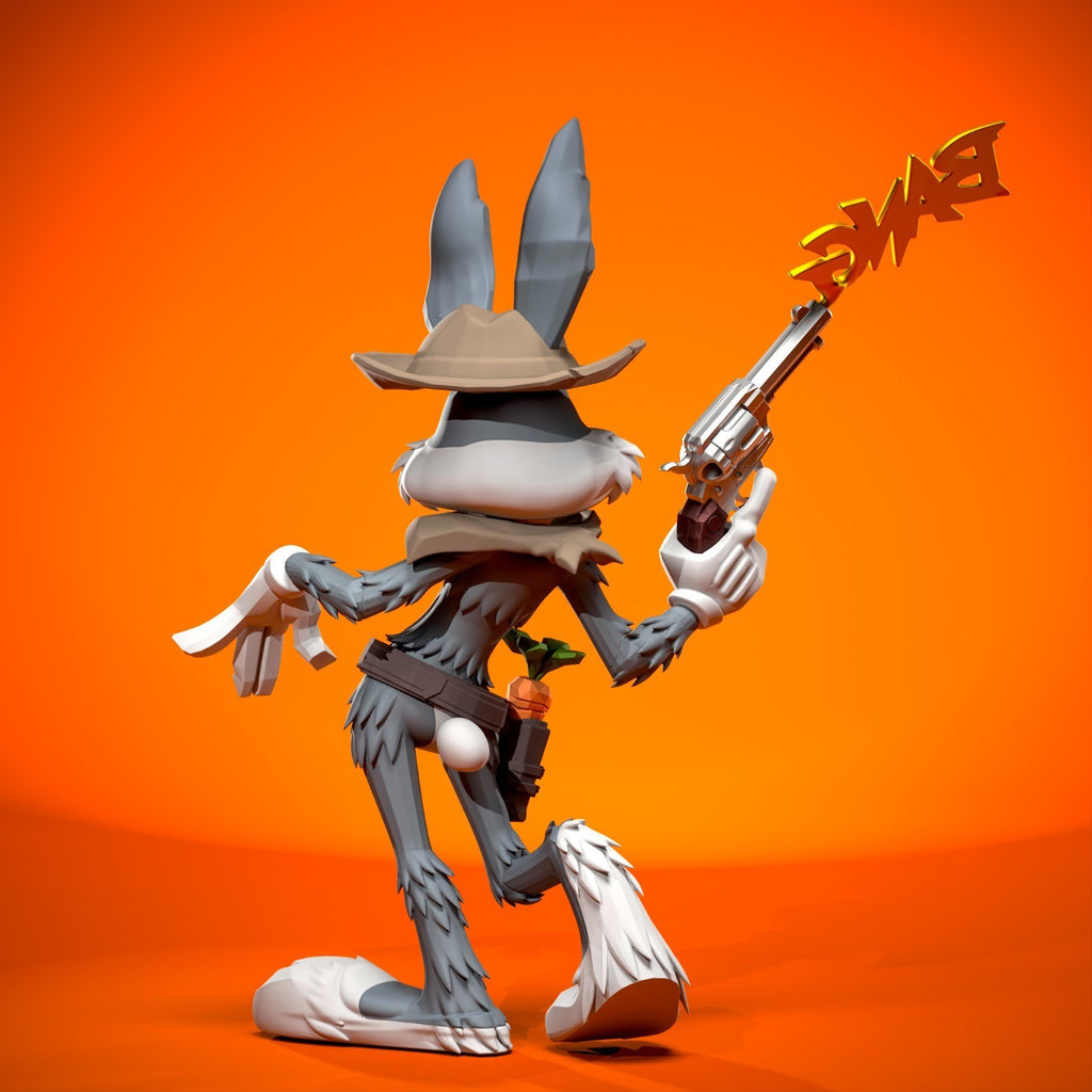 Bugs Bunny Wild West Looney Tunes Fan Art Figure Full Colour 3D Printed Statue