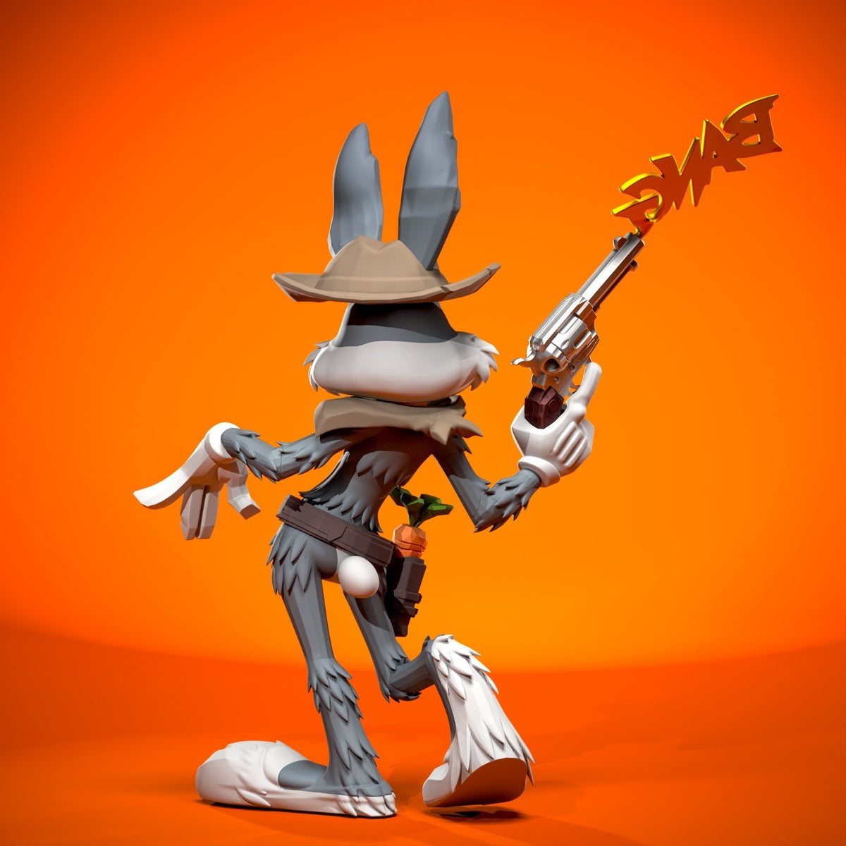 Bugs Bunny Wild West Looney Tunes Fan Art Figure Full Colour 3D Printed Statue