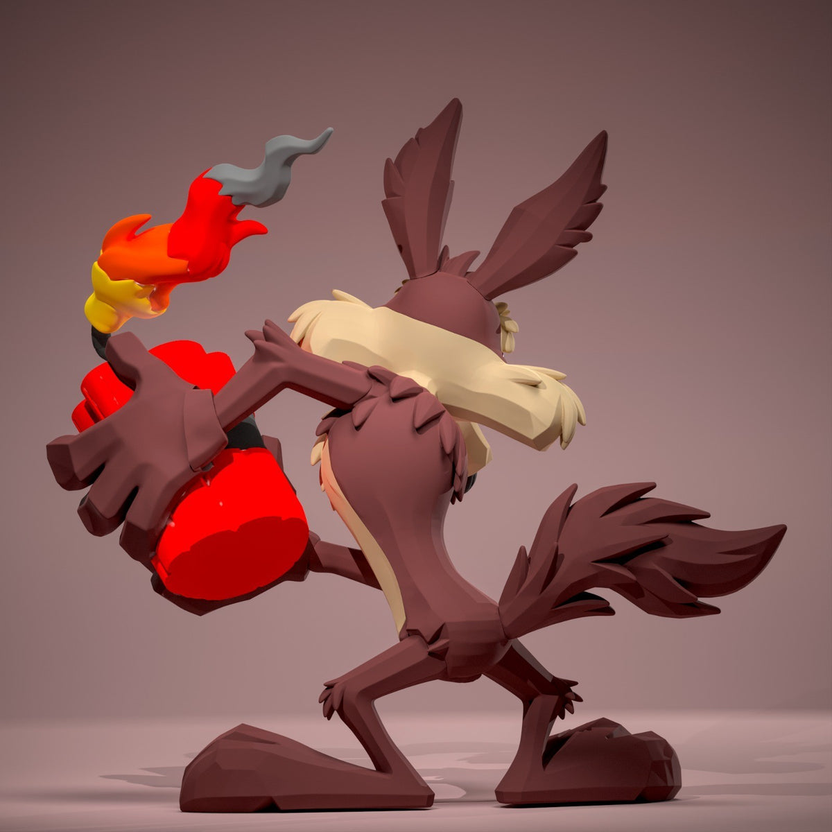 Wile E. Coyote Looney Tunes Fan Art Figure Full Colour 3D Printed Statue