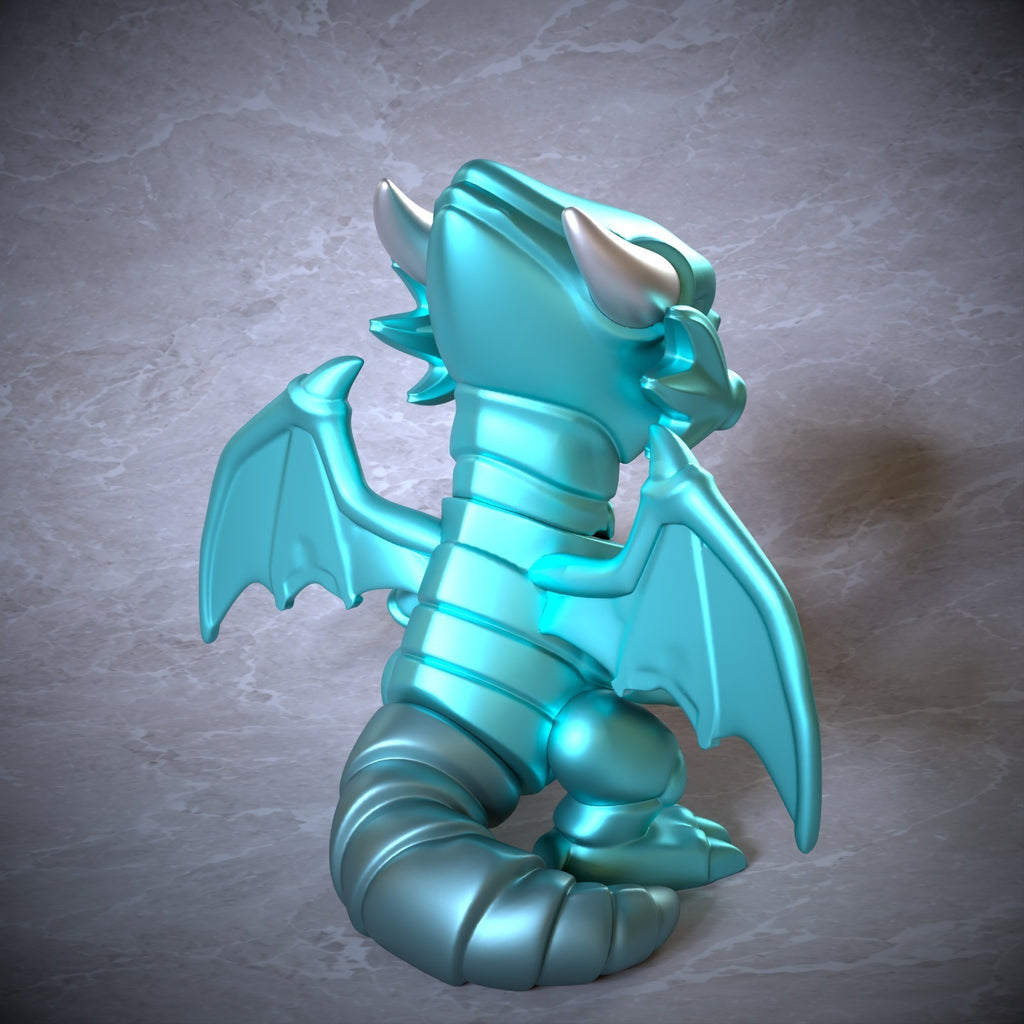 Blue-Eyes White Dragon Yu-Gi-Oh Fan Art Figure Full Colour 3D Printed Statue