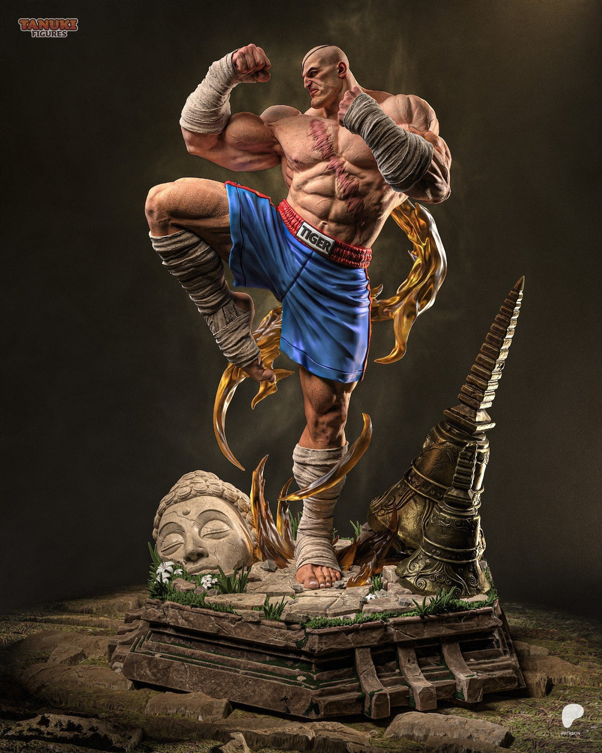 Sagat (Street Fighter) 3D Printed Garage Kit Figure
