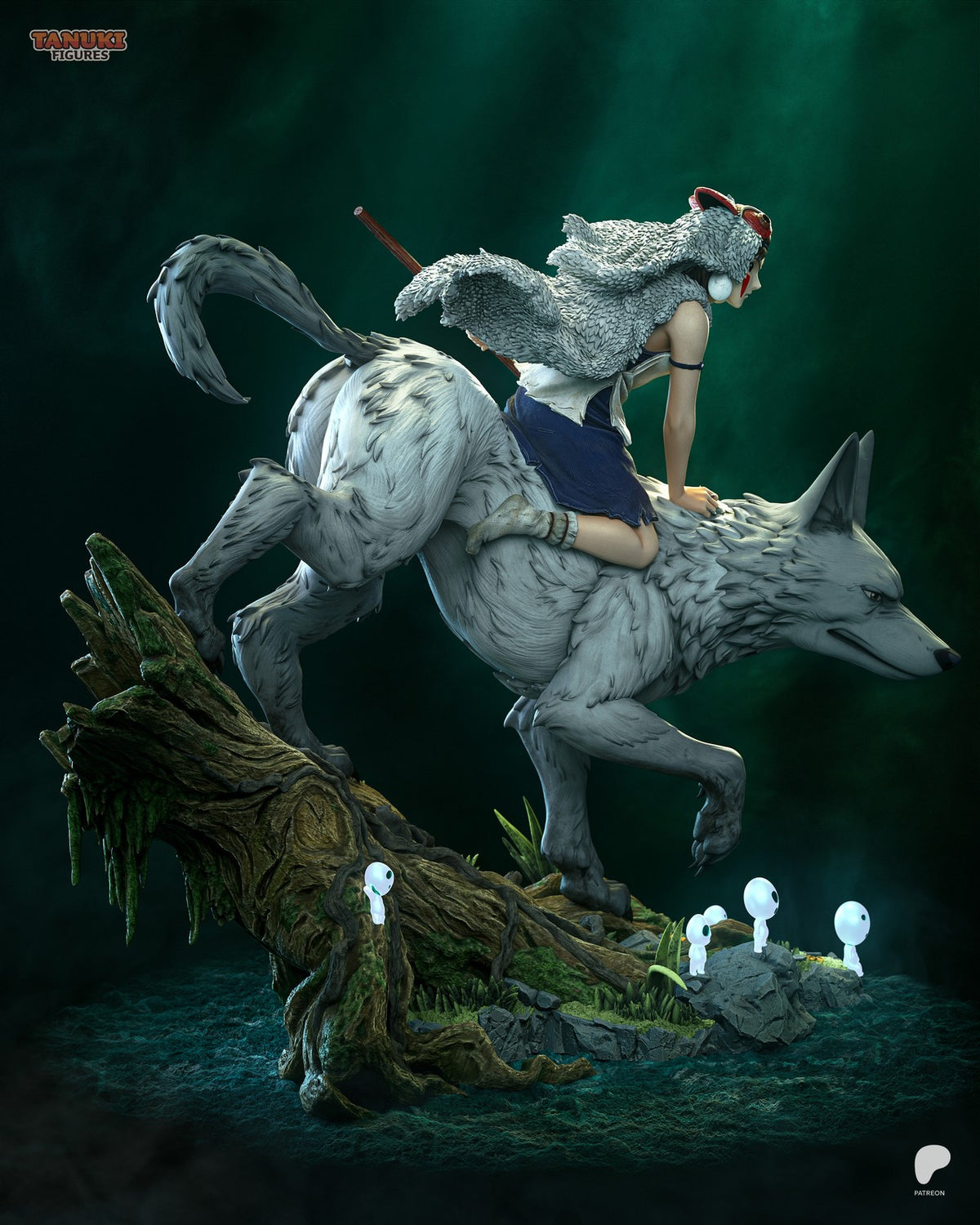 San (Princess Mononoke) 3D Printed Garage Kit Figure