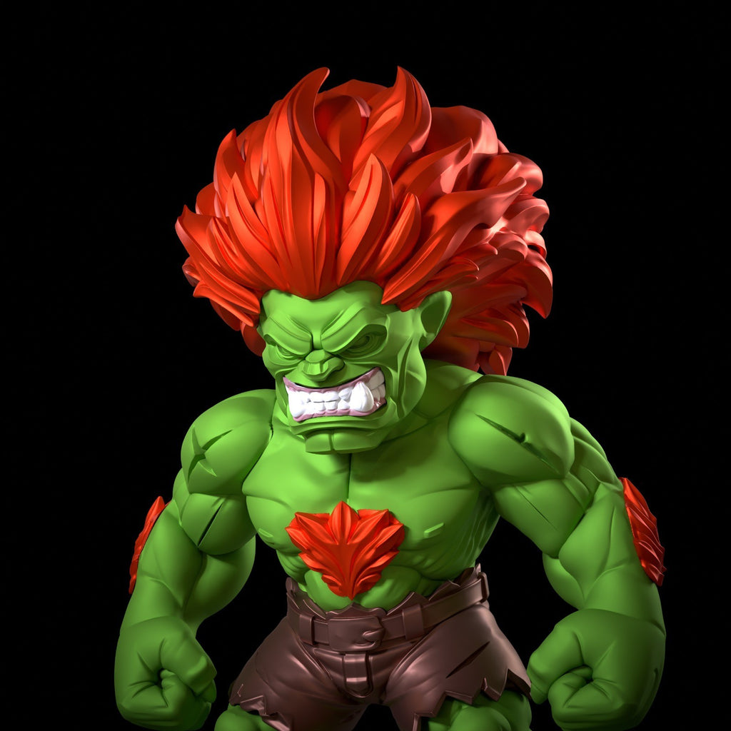 Blanka Street Fighter Fan Art Figure Full Colour 3D Printed Statue