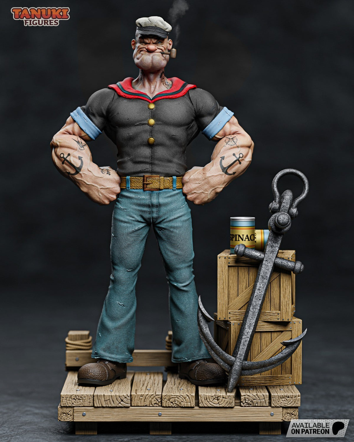 Popeye 3D Printed Garage Kit Figure