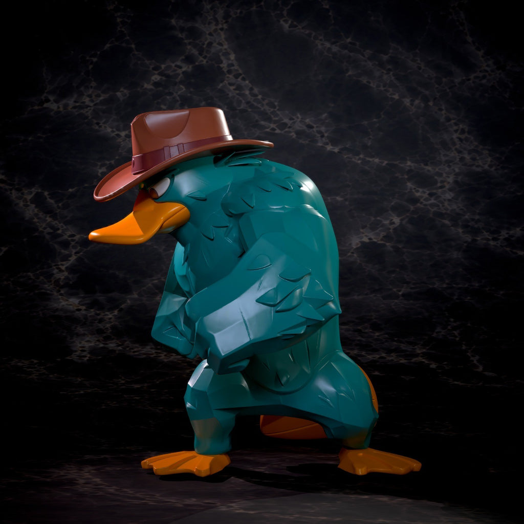 Perry the Platypus Phineas and Ferb Fan Art Figure Full Colour 3D Printed Statue