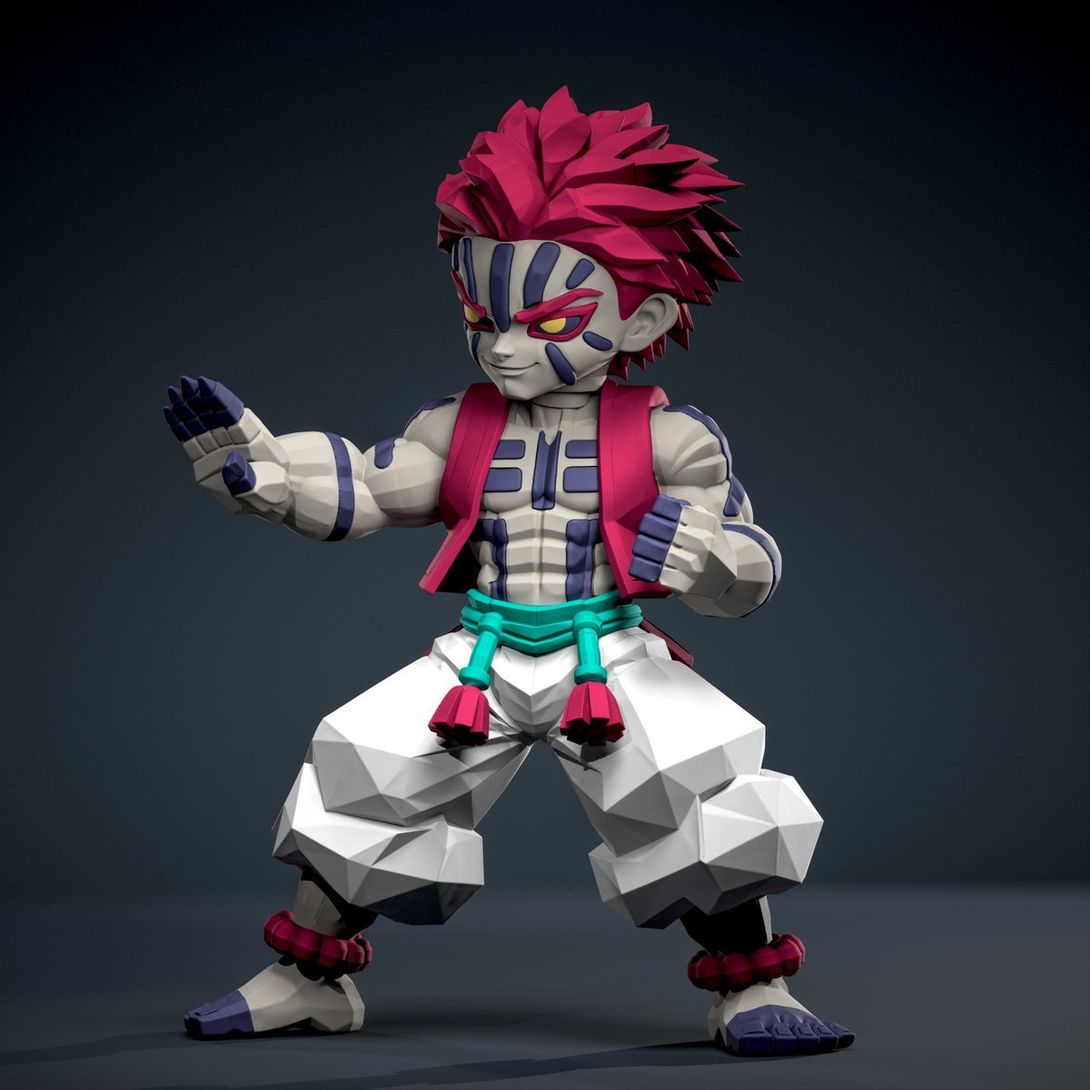 Akaza Demon Slayer Fan Art Figure Full Colour 3D Printed Statue