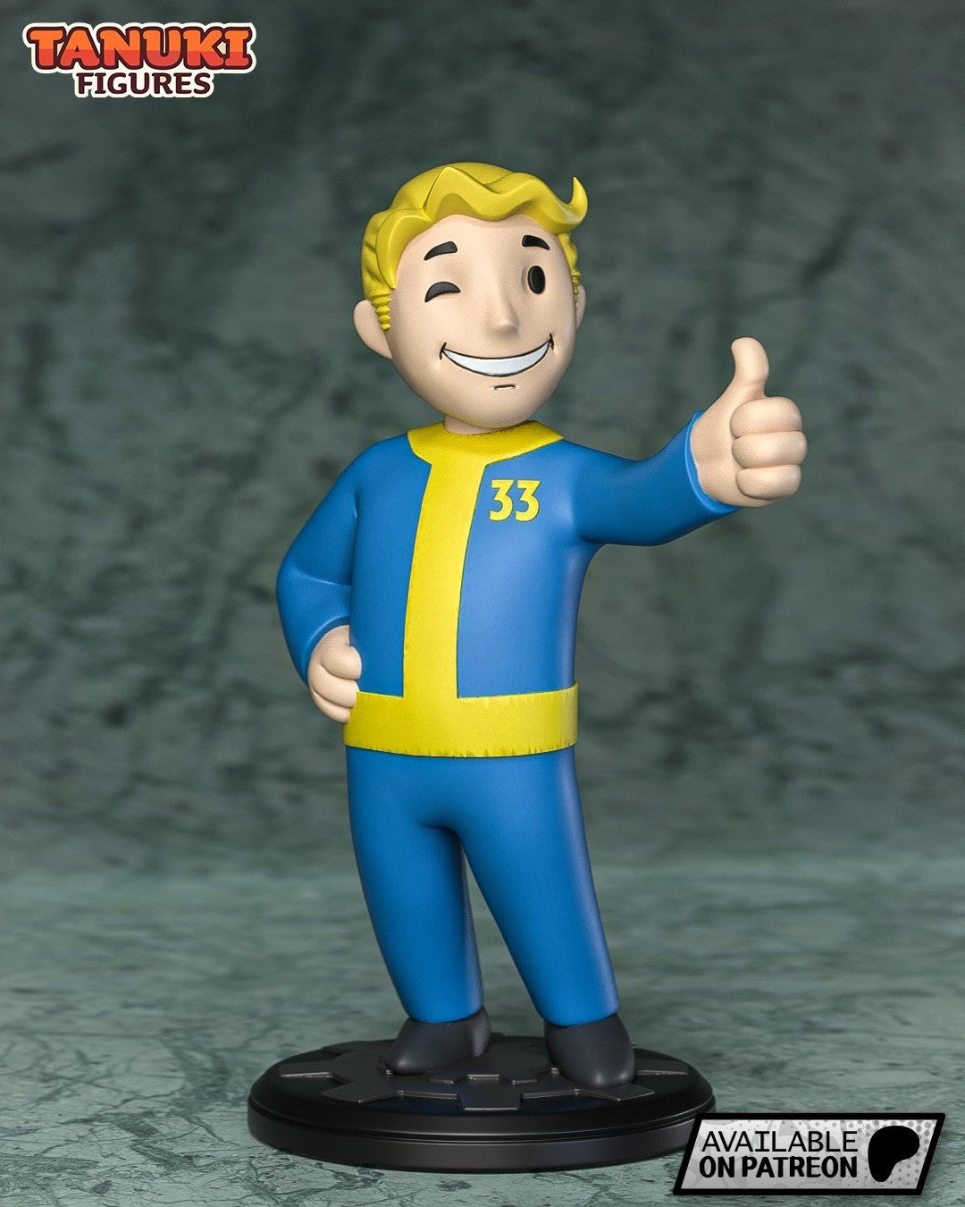 Vault Boy Toon (Fallout) 3D Printed Garage Kit Figure