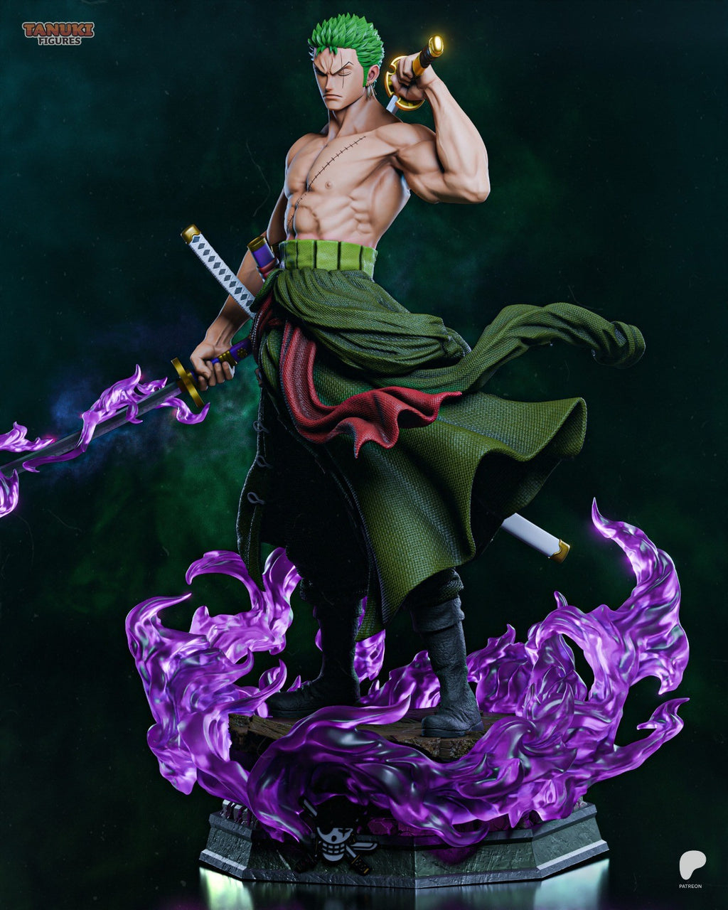 Zoro (One Piece) 3D Printed Garage Kit Figure