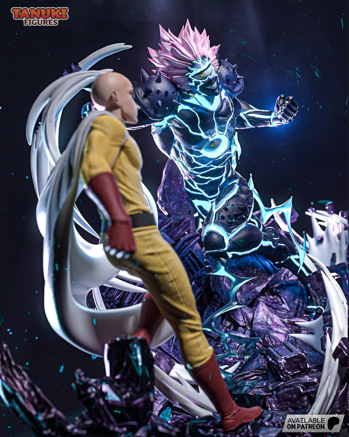 Saitama vs Boros (One Punch Man) 3D Printed Diorama Garage Kit