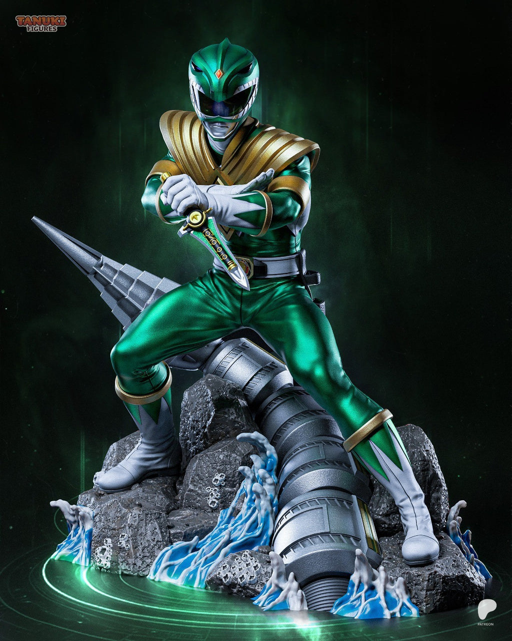 Green Ranger (Power Rangers) 3D Printed Garage Kit Figure