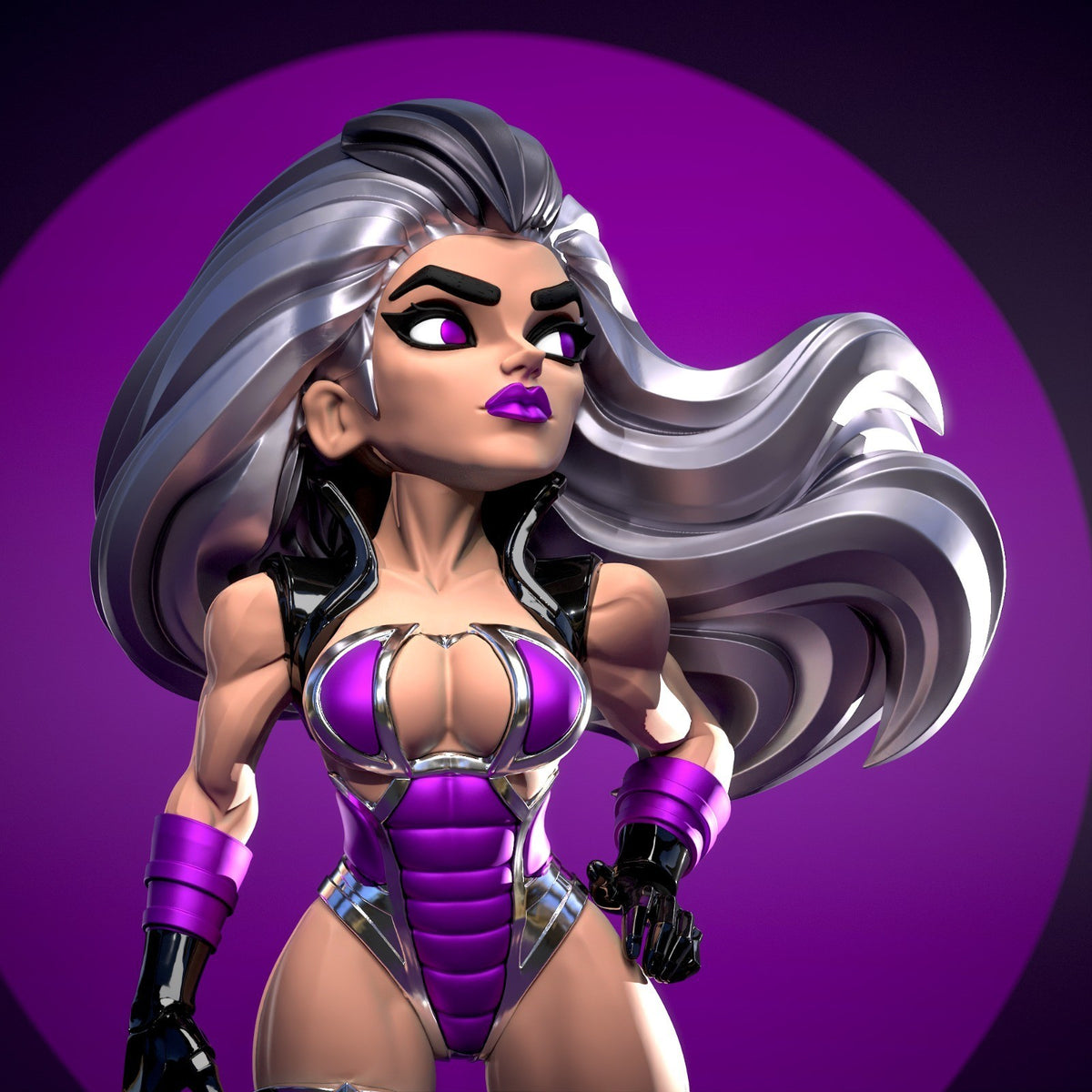 Sindel Mortal Kombat Fan Art Figure Full Colour 3D Printed Statue