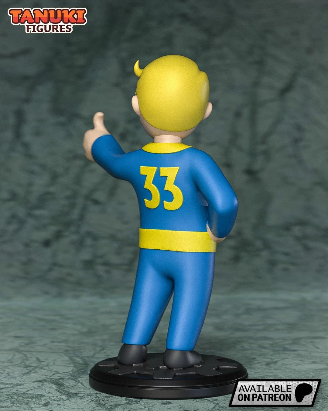 Vault Boy Toon (Fallout) 3D Printed Garage Kit Figure