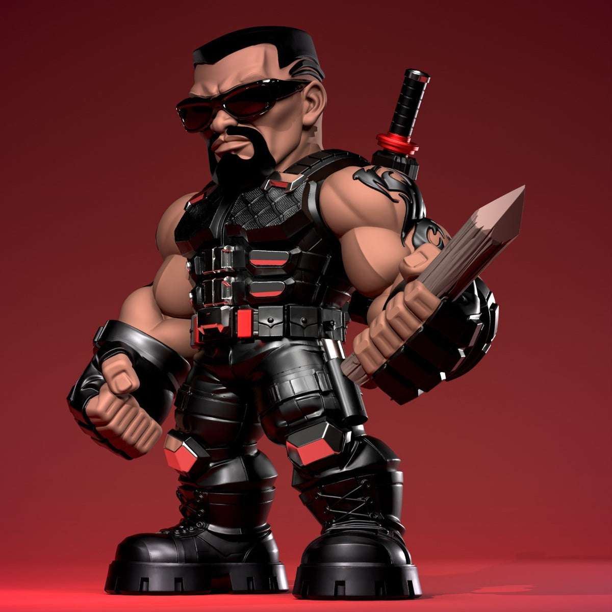 Blade Marvel Fan Art Figure Full Colour 3D Printed Statue