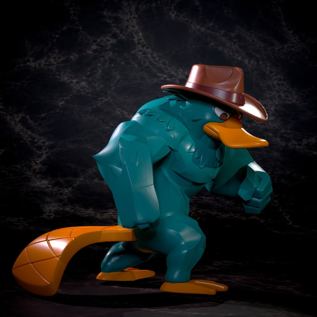 Perry the Platypus Phineas and Ferb Fan Art Figure Full Colour 3D Printed Statue