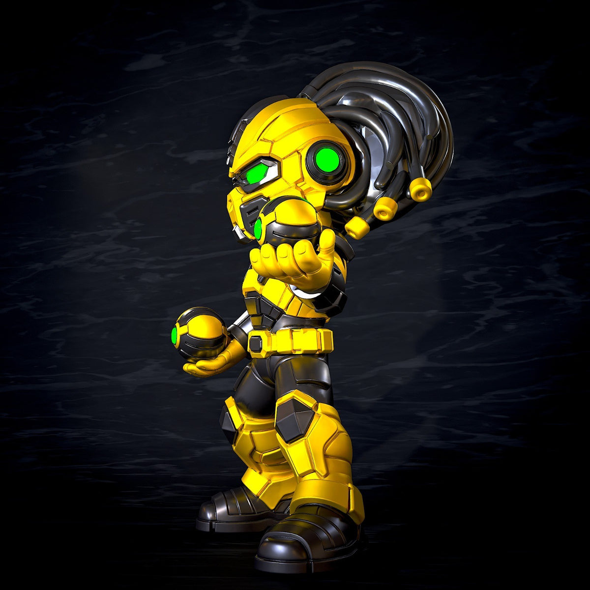 Cyrax Mortal Kombat Fan Art Figure Full Colour 3D Printed Statue