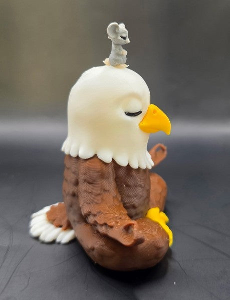 Zen Meditating Eagle Figure