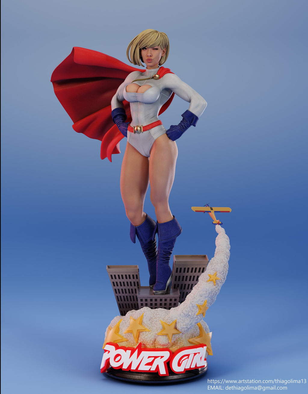 PowerGirl Character 3D print 1